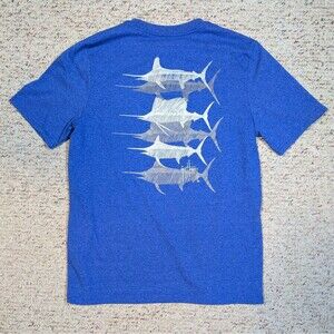 Guy Harvey T-Shirt Scribble Bills Billfish Swordfish 2-Sided Mens MEDIUM Tee